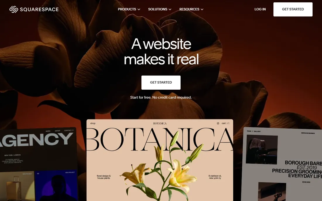 Squarespace homepage