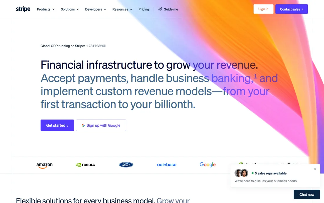 Stripe homepage