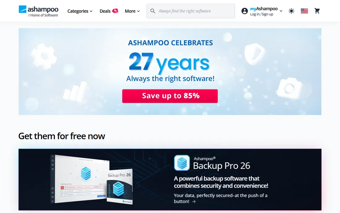 Ashampoo WinOptimizer homepage