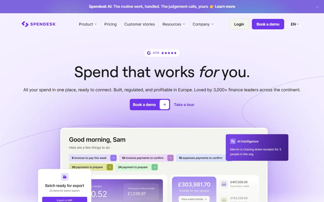 Spendesk homepage