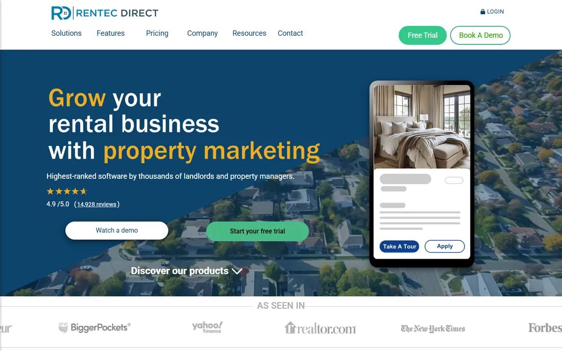 Rentec Direct homepage