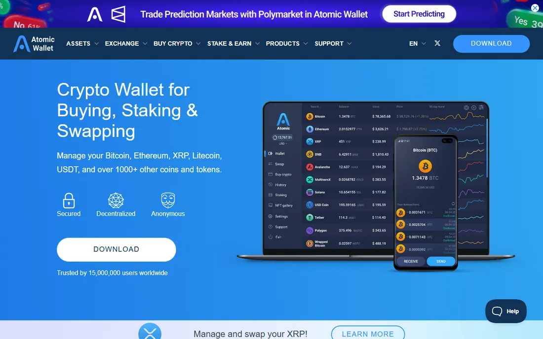 Atomic Wallet homepage