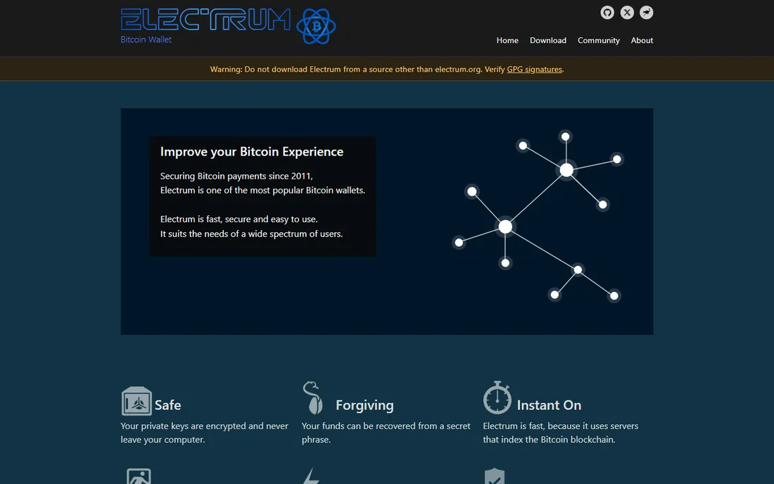 Electrum homepage