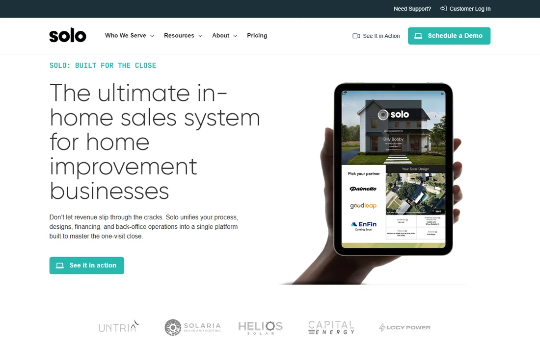 Solo homepage