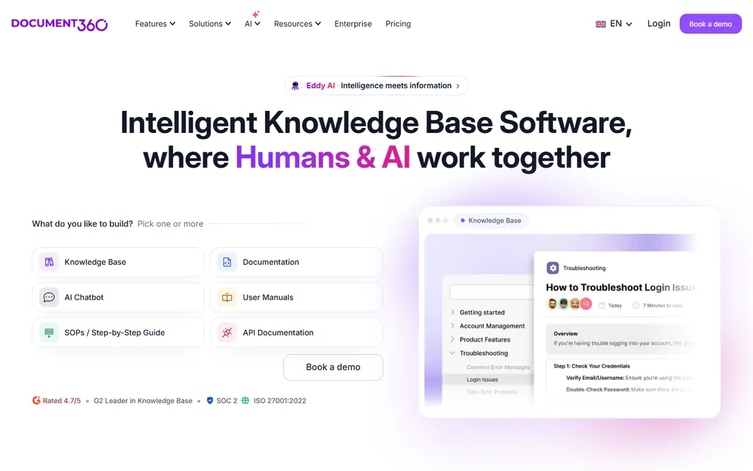 Document360 homepage