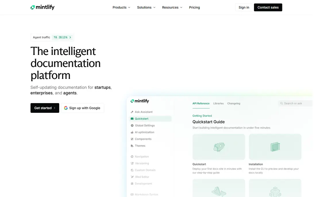 Mintlify homepage