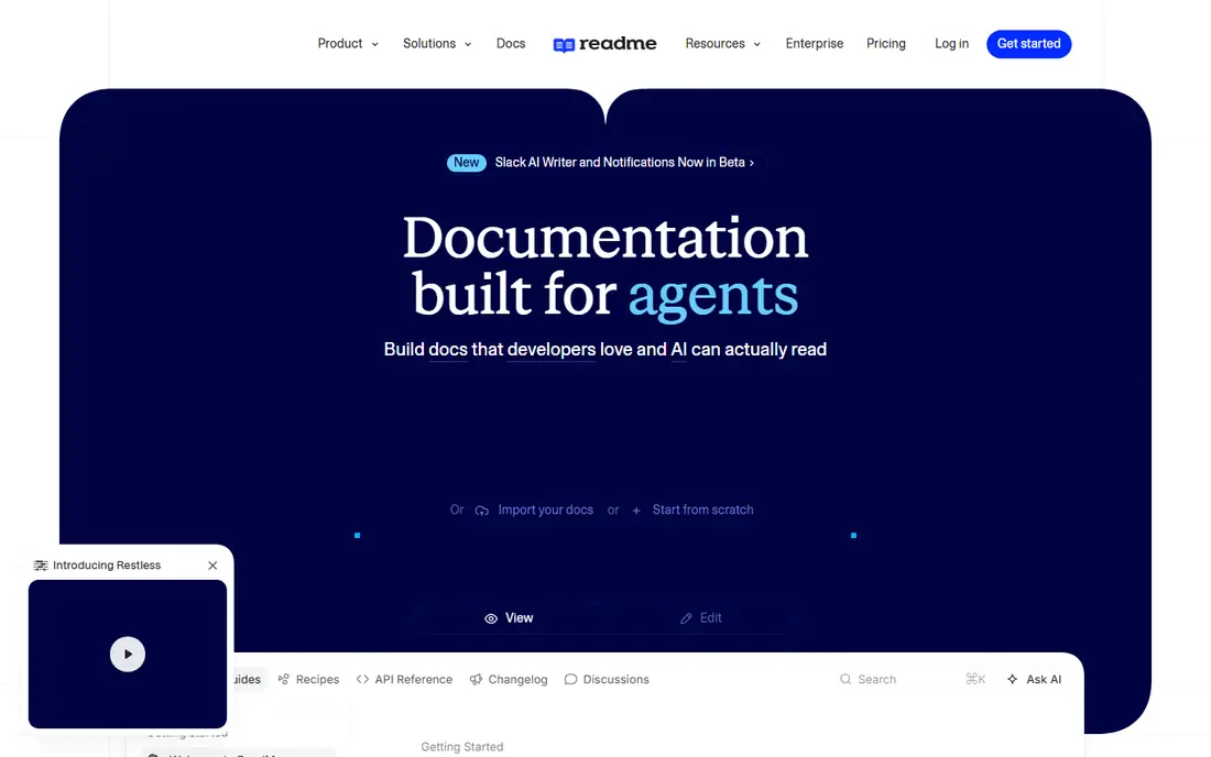 ReadMe homepage