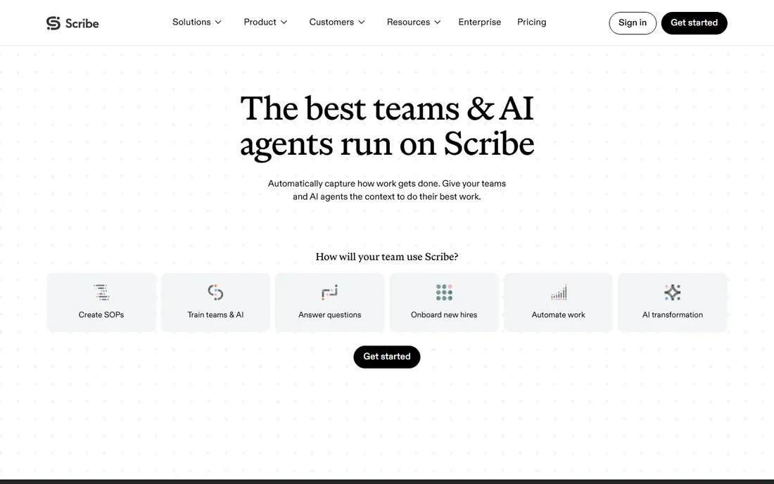 Scribe homepage