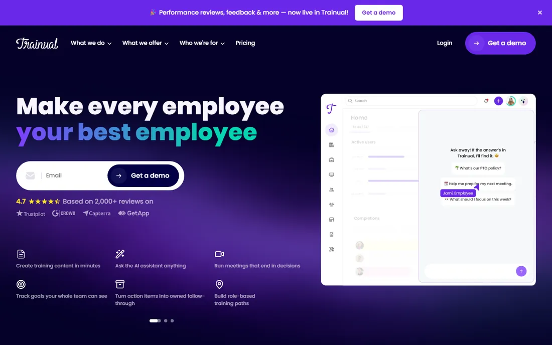 Trainual homepage
