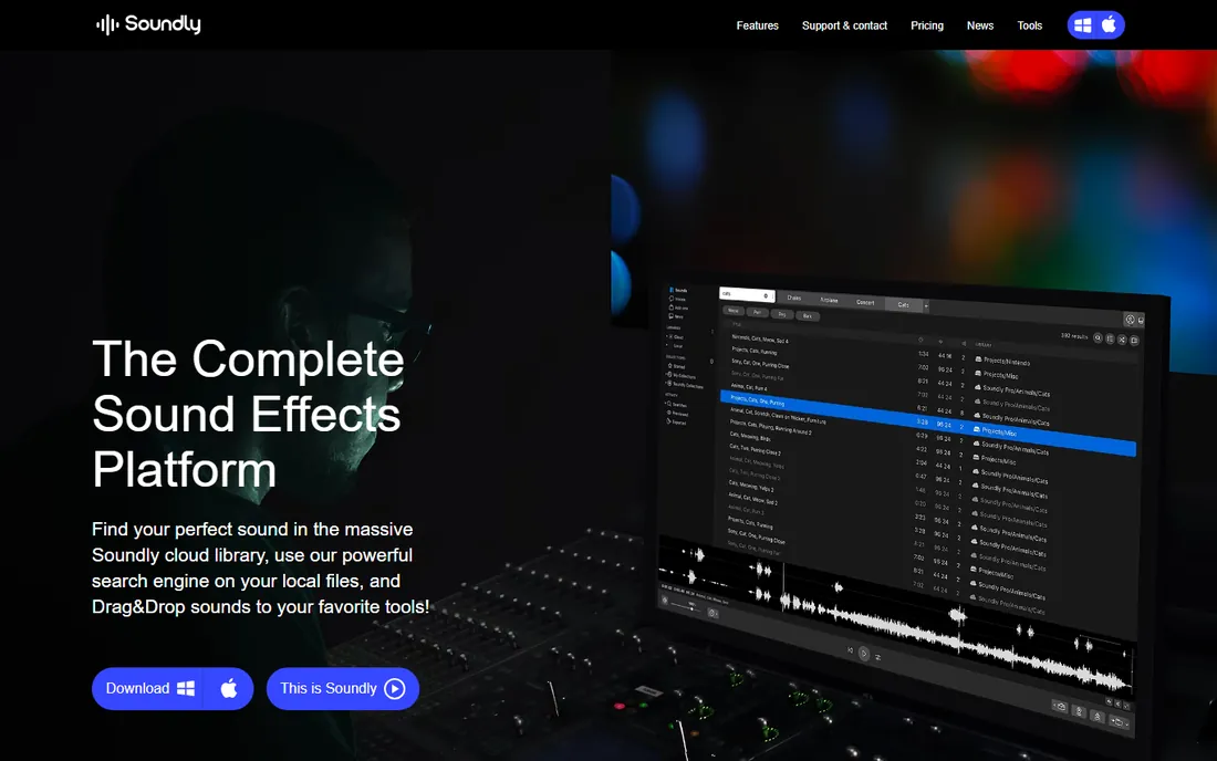 Soundly homepage