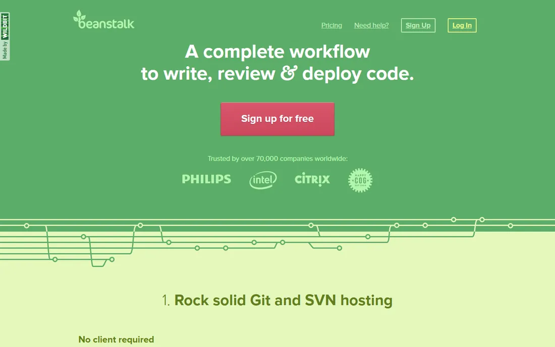 Beanstalk homepage