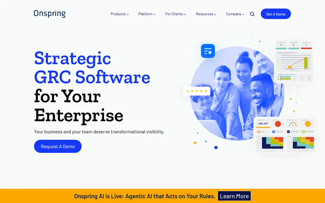 Onspring homepage