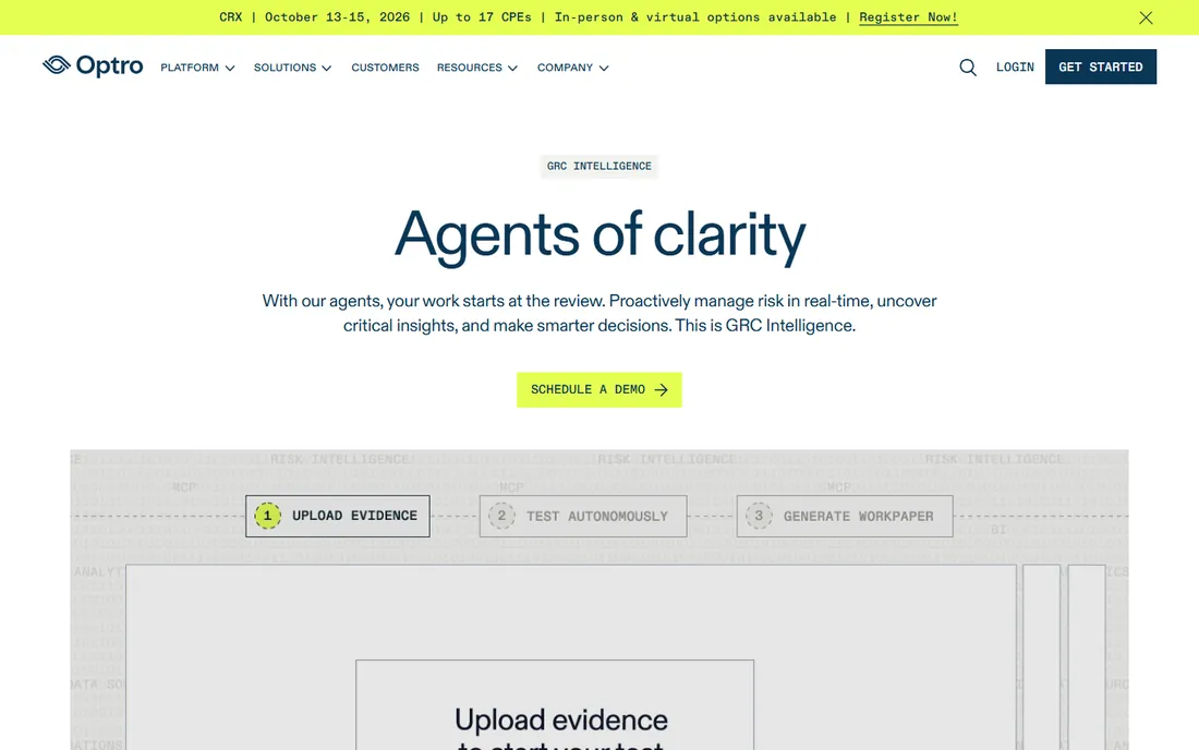 Optro (formerly AuditBoard) homepage