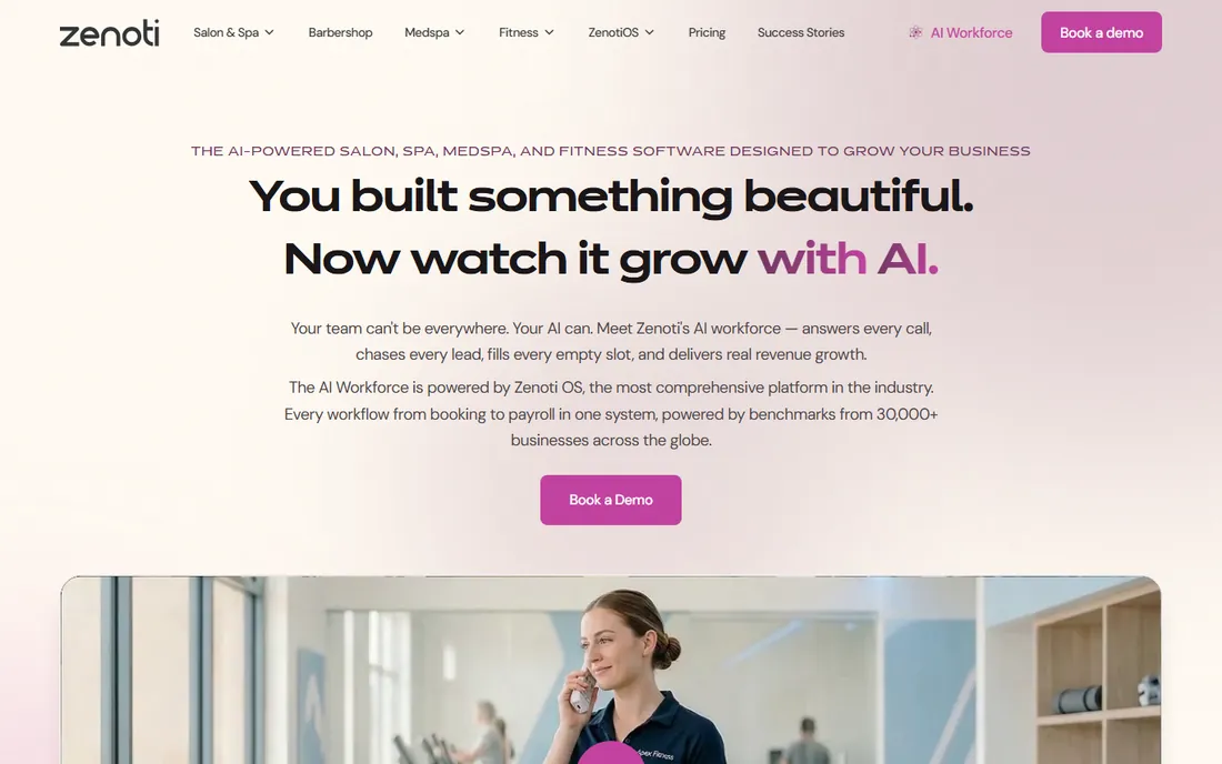Zenoti homepage