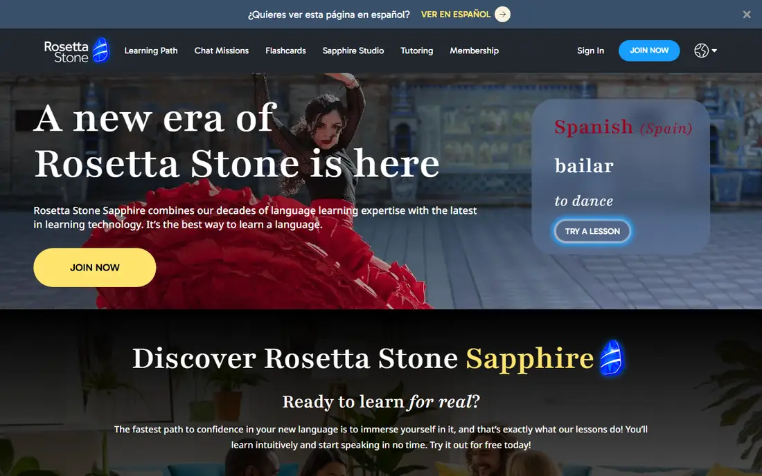 Rosetta Stone homepage