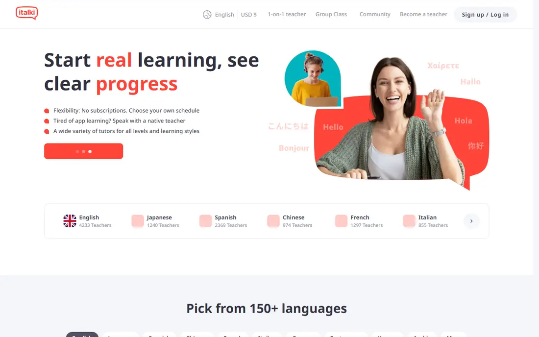 italki homepage