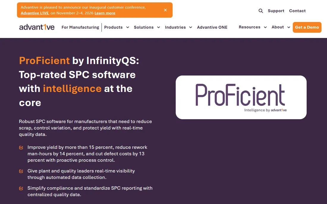InfinityQS homepage
