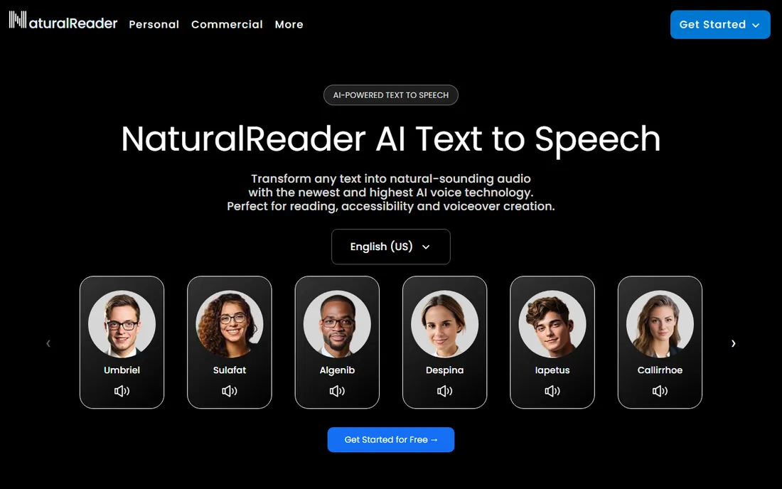 NaturalReader homepage