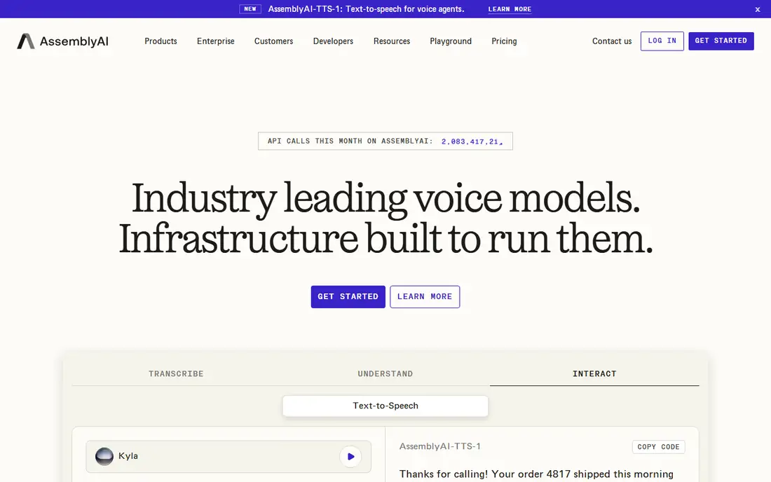 AssemblyAI homepage