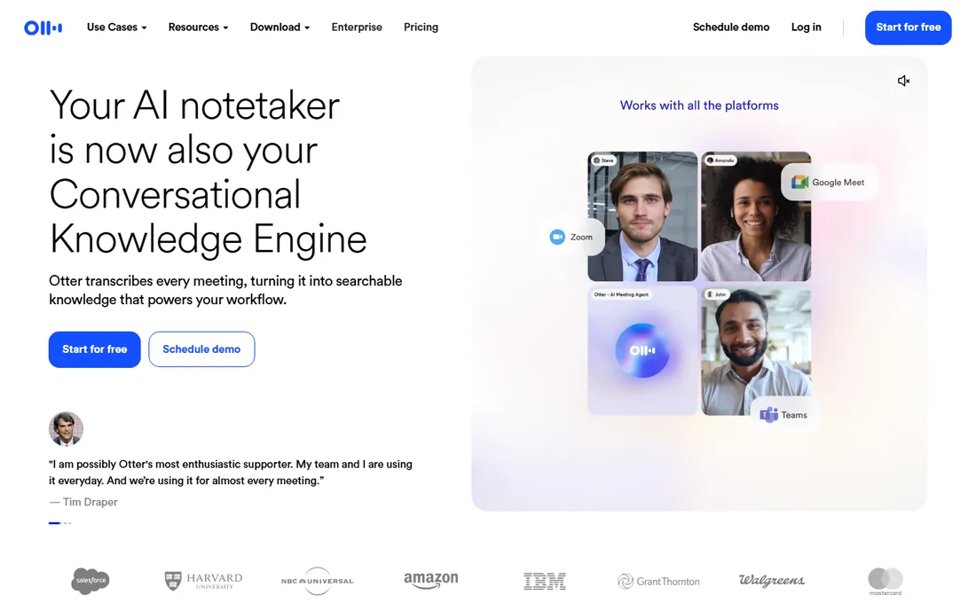 Otter.ai homepage