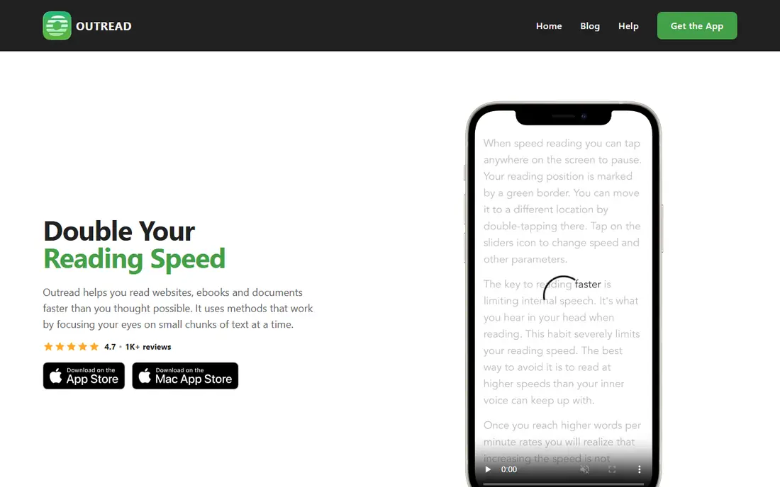 Outread homepage