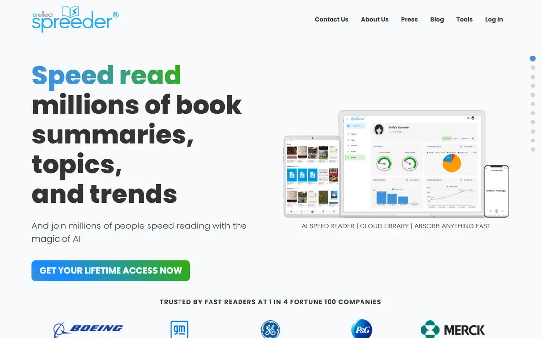 Spreeder homepage