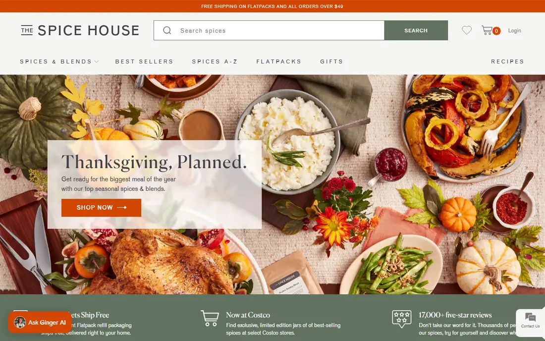 The Spice House homepage