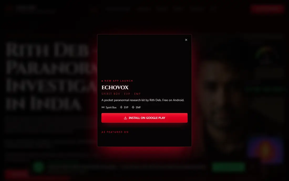 Echovox homepage
