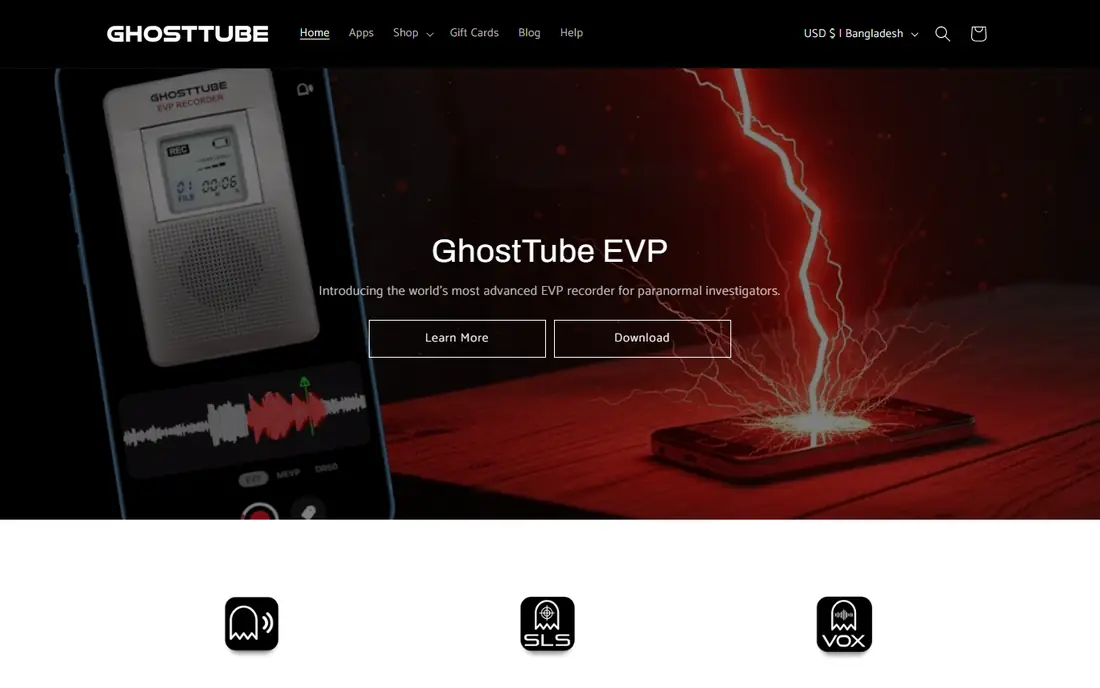 GhostTube VOX homepage