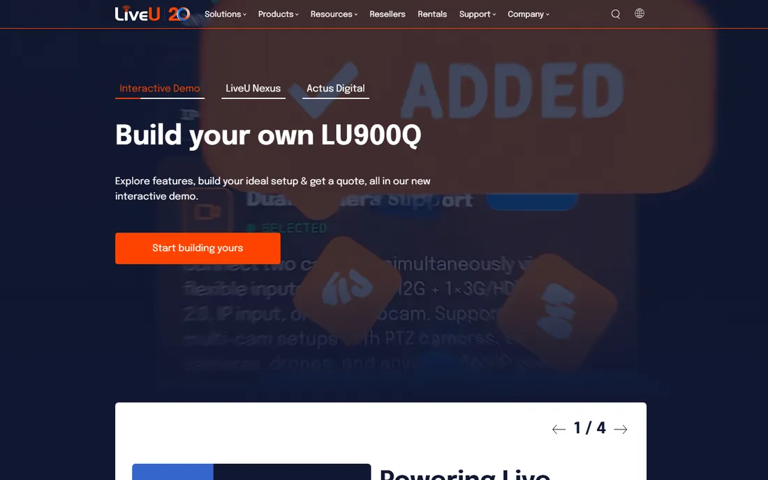 LiveU homepage