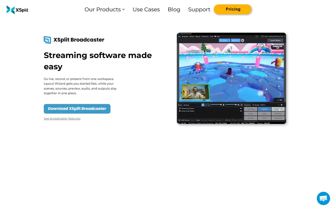 XSplit homepage