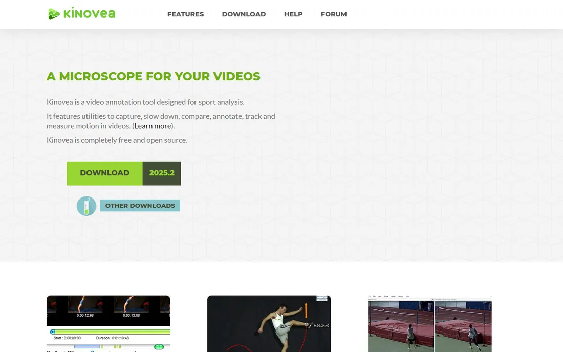 Kinovea homepage