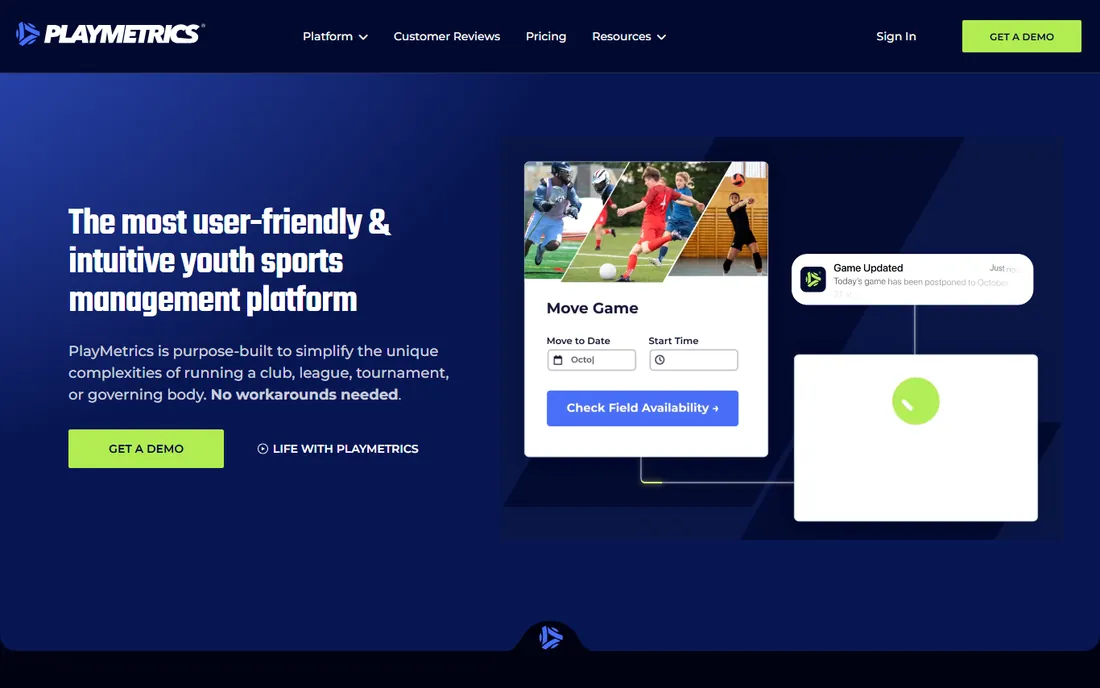 PlayMetrics homepage