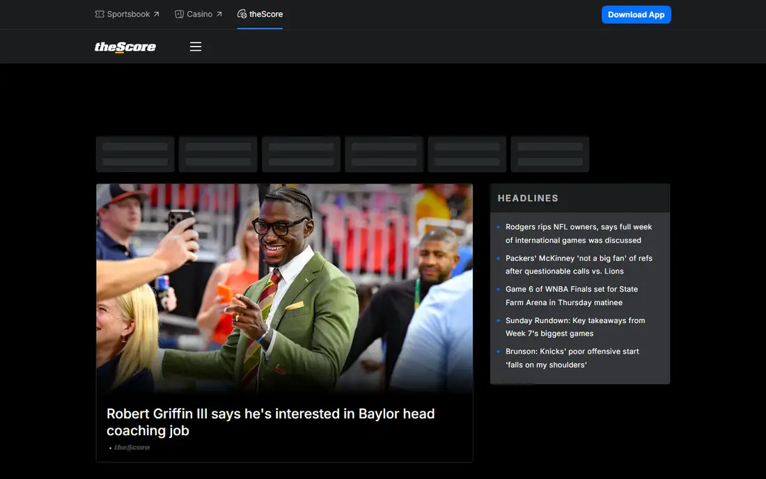 theScore homepage