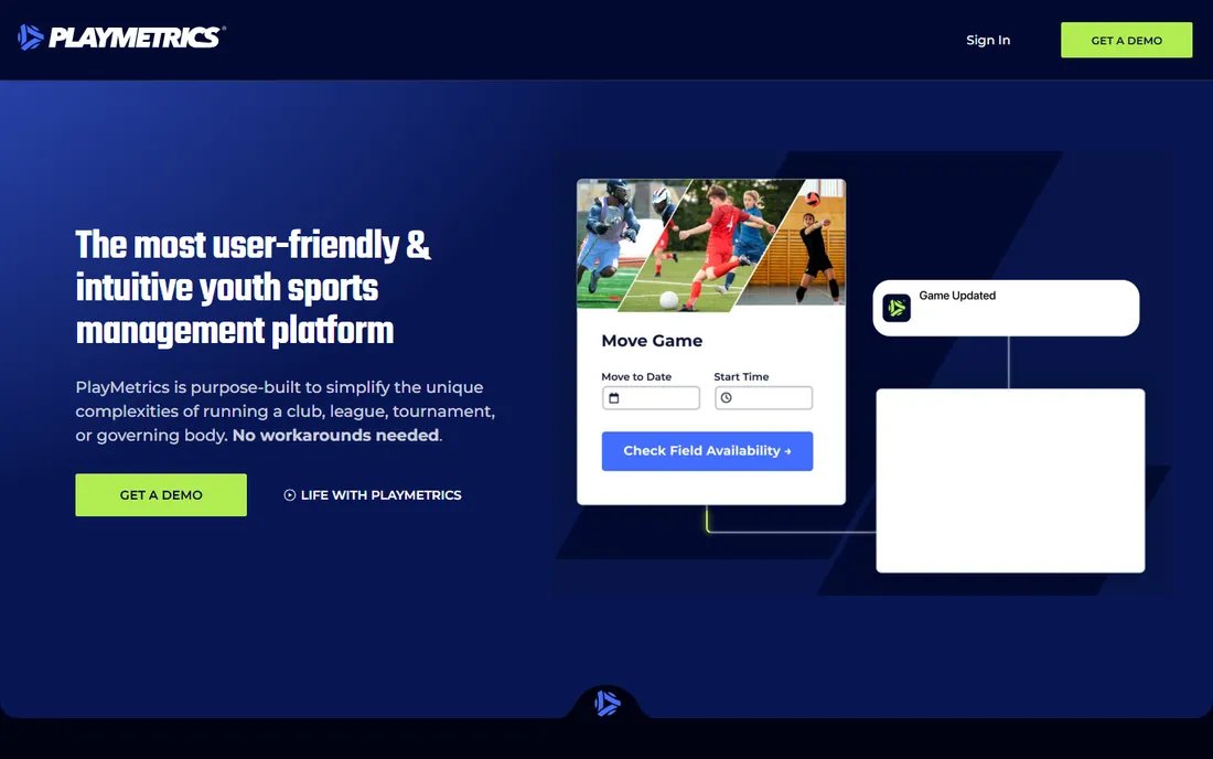 PlayMetrics homepage