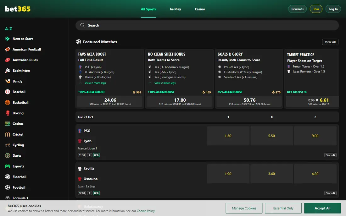 bet365 homepage