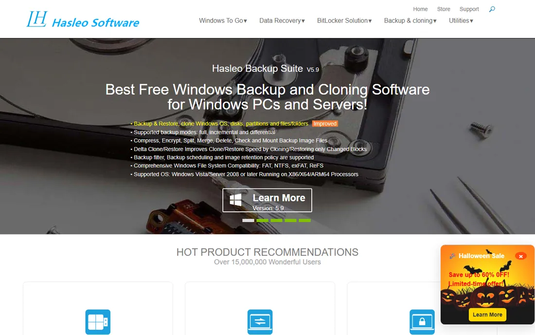 Hasleo Backup Suite homepage