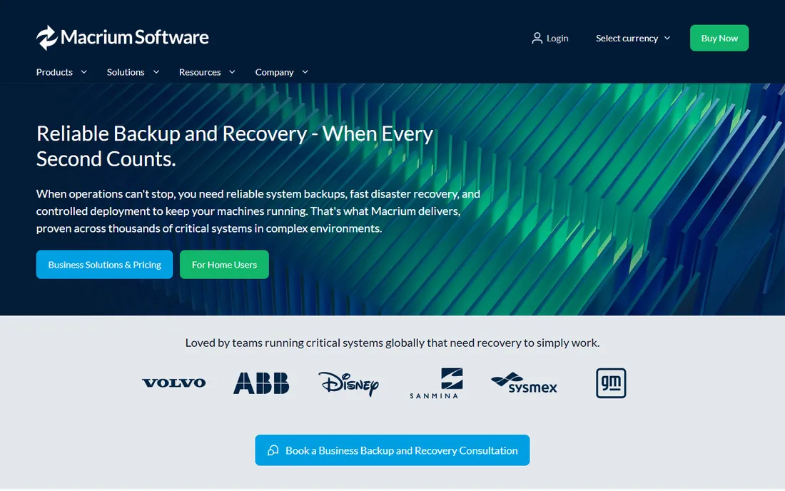 Macrium Reflect homepage