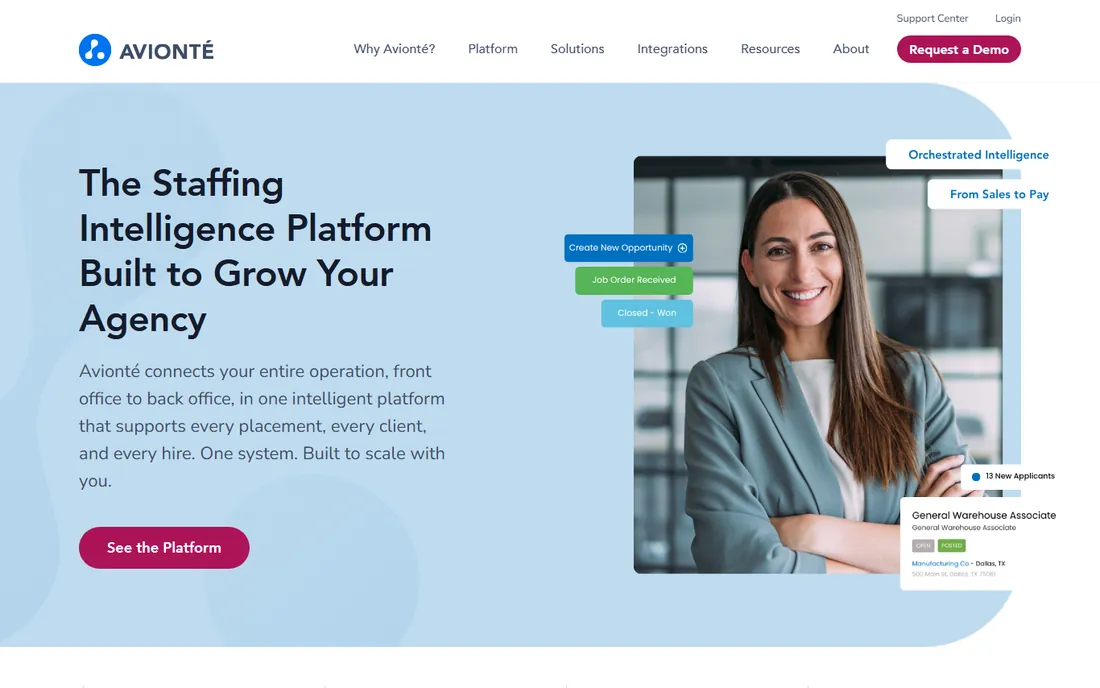 Avionte homepage