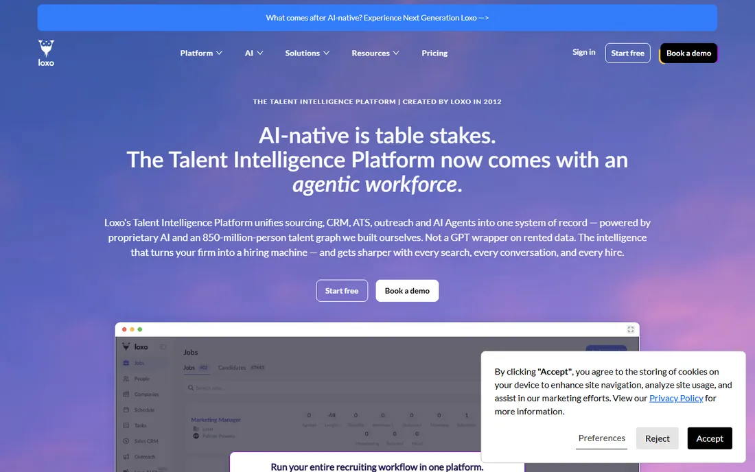 Loxo homepage