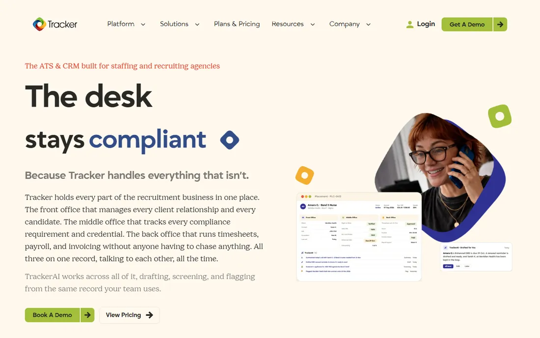 Tracker homepage