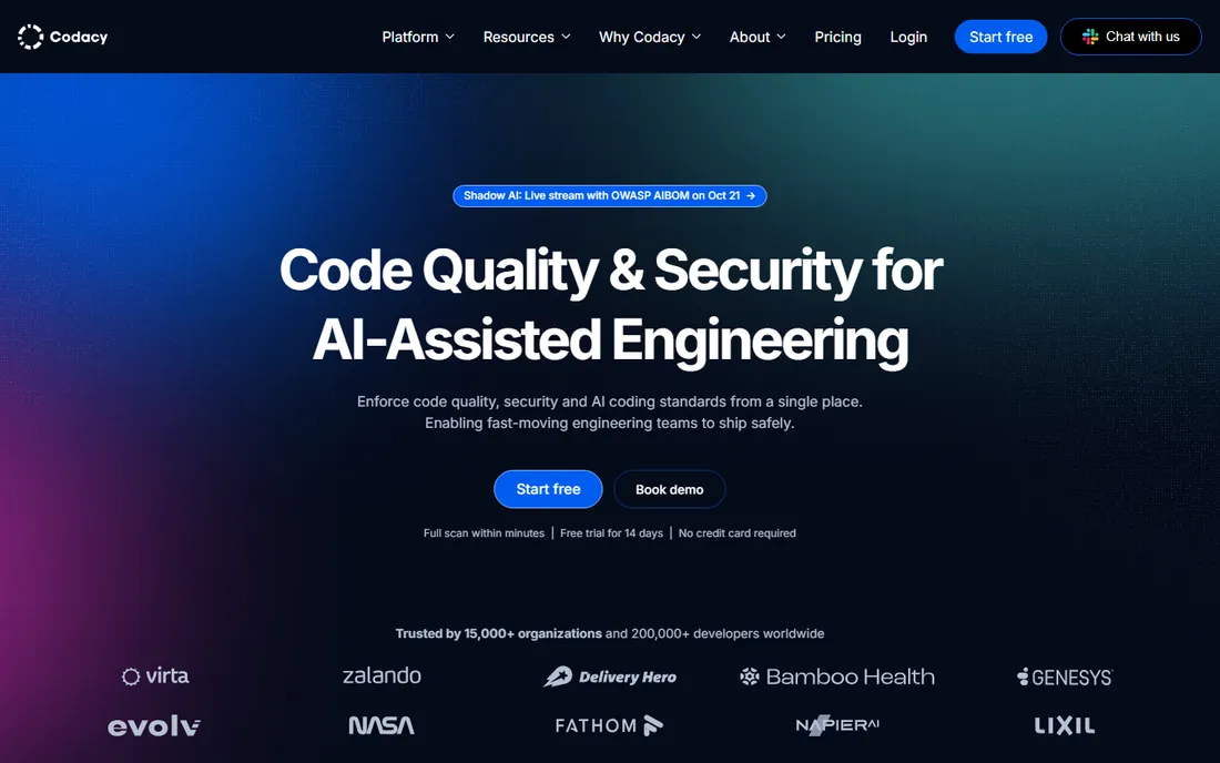 Codacy homepage