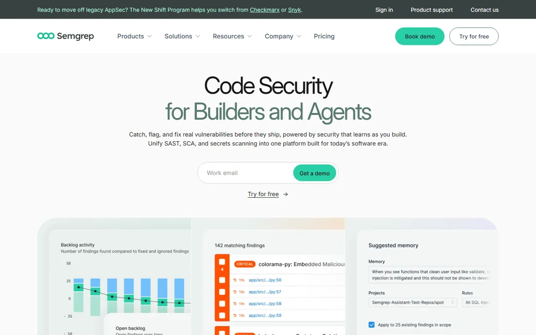 Semgrep homepage