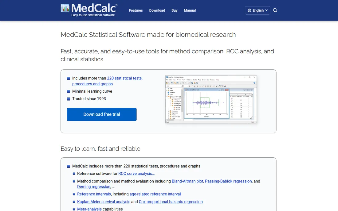 MedCalc homepage