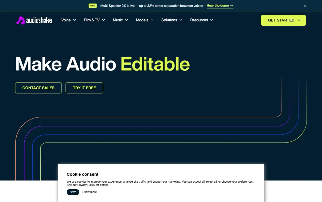 Audioshake homepage