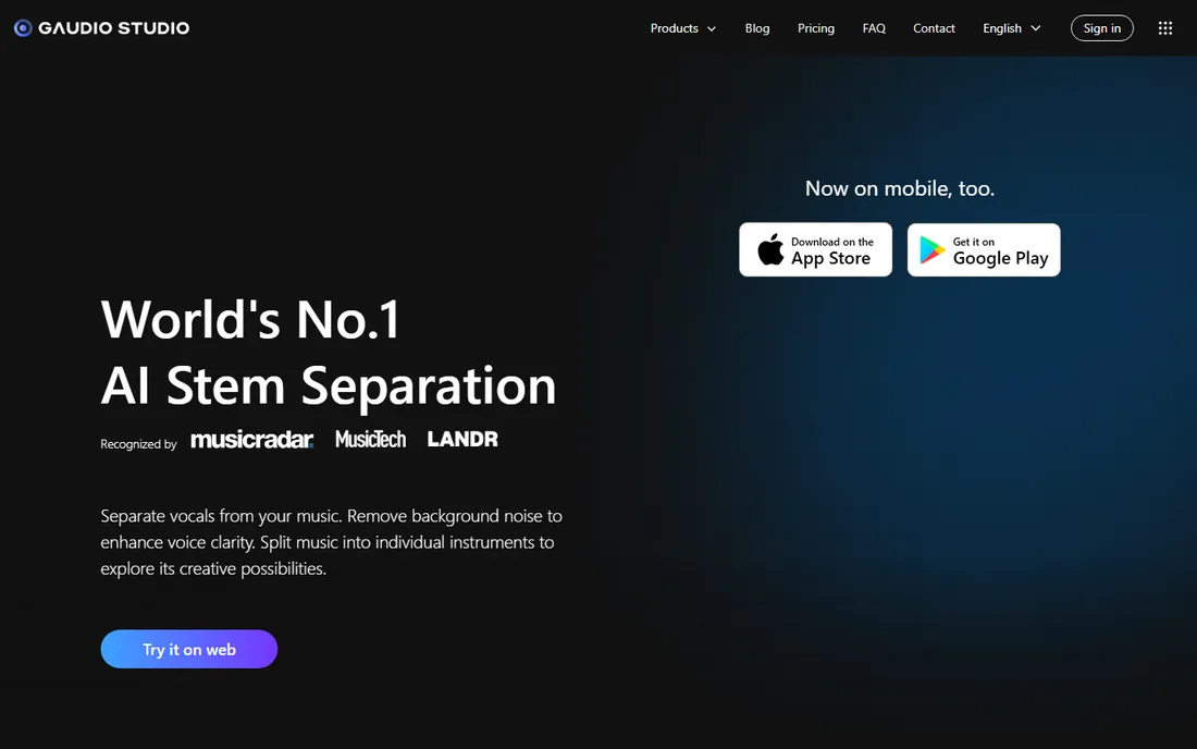 Gaudio Studio homepage