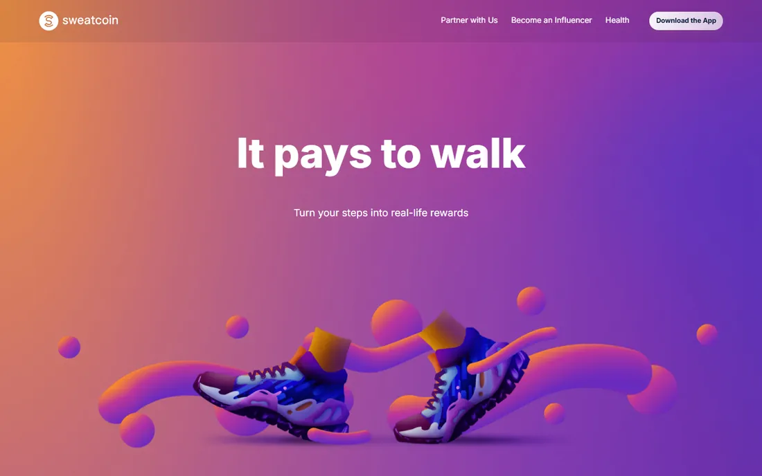 Sweatcoin homepage