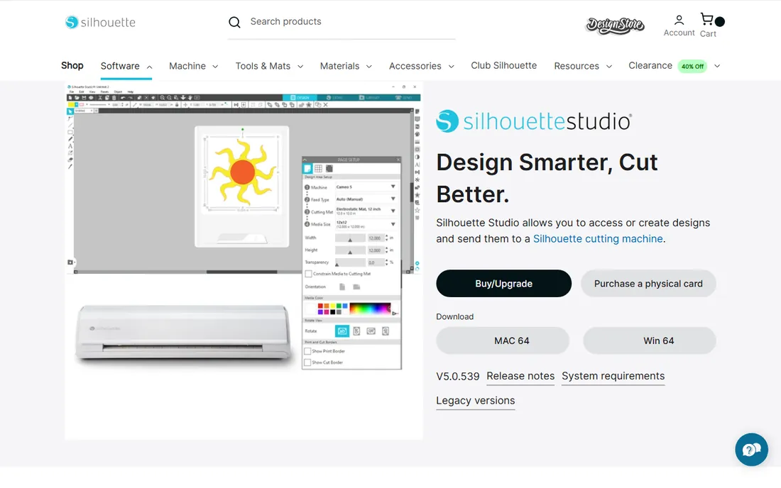 Silhouette Studio homepage