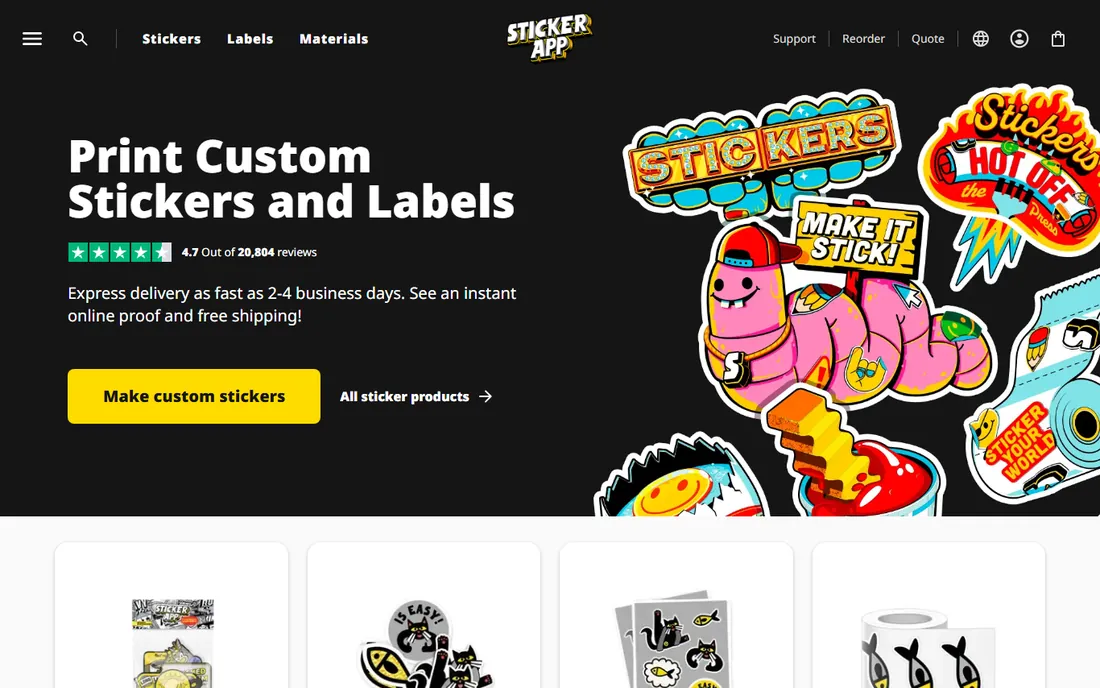 StickerApp homepage