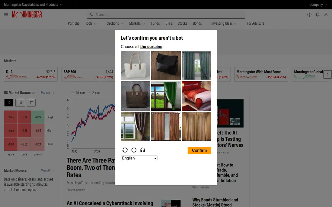 Morningstar Investor homepage
